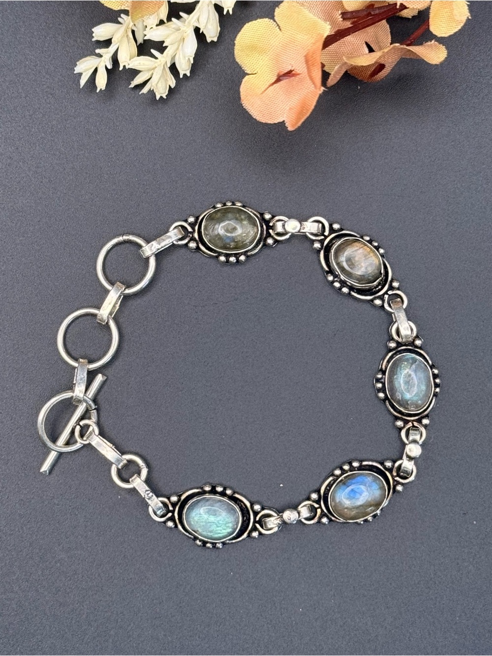 Artisan Handmade 925 Labradorite Toggle Bracelet